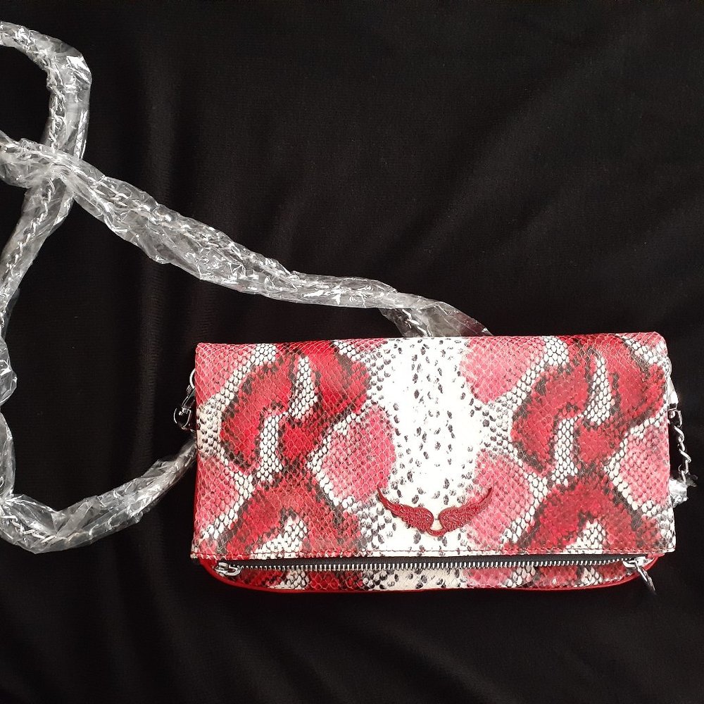 Zadig & Voltaire Snake Rock Savage Bag Red White NWT